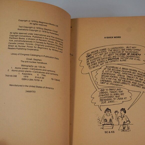 1978 The Anti-Nuclear Handbook by Stephen Croall Political Cartoons Kaianders - Picture 7 of 12